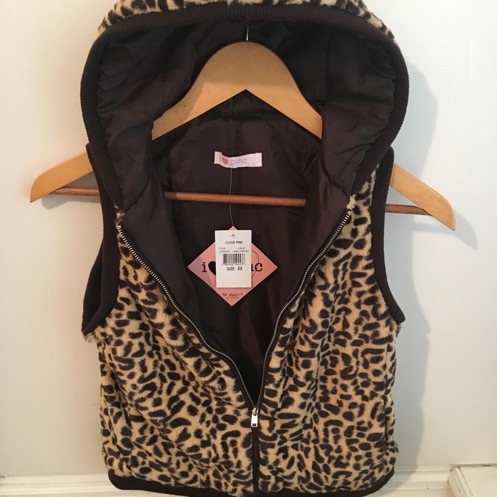Pinc Premium Girls Faux Leopard -Fur Sz 6x